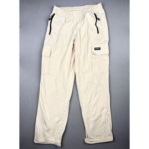 adidas Cream Cargo Track Pants with Black Drawstrings